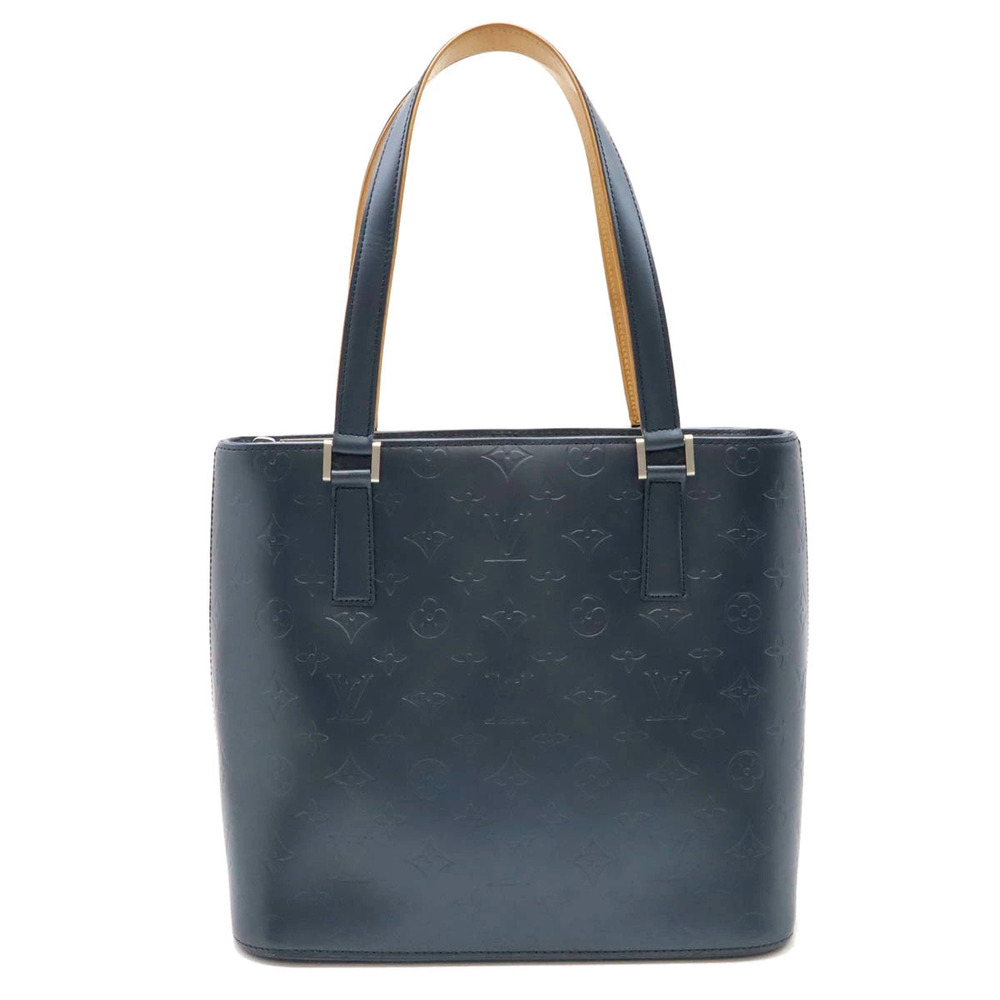 LOUIS VUITTON Monogram Matte Stockton Tote Bag Shoulder Blue
